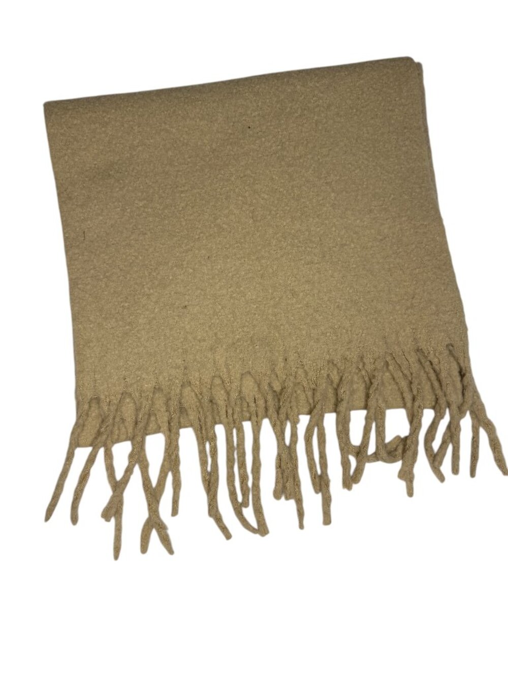 Charlie Paige Chunky Fleece Oversized Scarf Fringe Oversized Women Tan OS